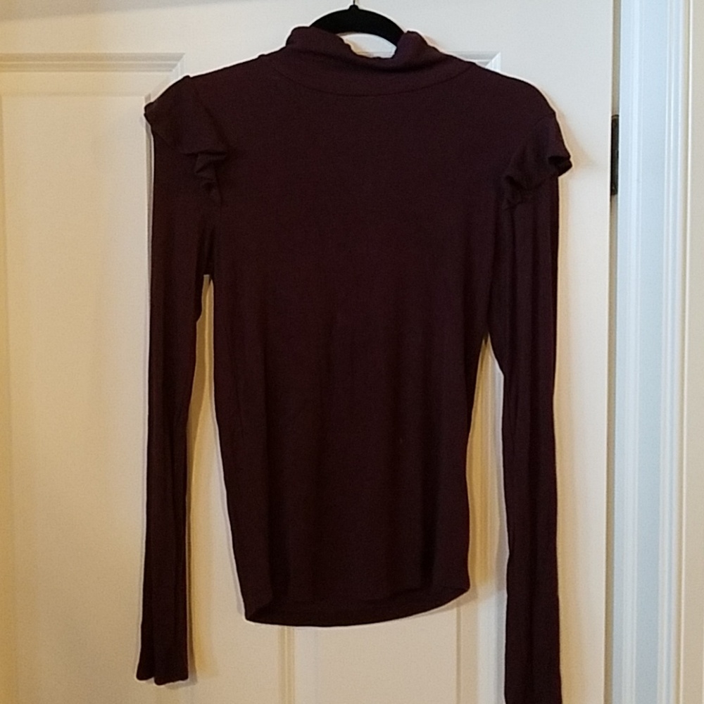 Joe's Jeans deep purple mock turtle neck